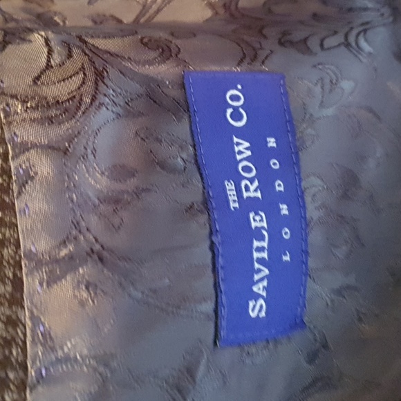 Men's Savile Row Brown Check Plaid Blazer Jacket sz 46R - Picture 4 of 7